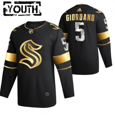 Seattle Kraken Mark Giordano 5 2021-22 Zwart Golden Edition Authentic Shirt - Kinderen